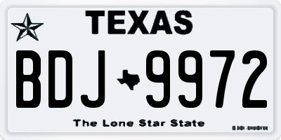 TX license plate BDJ9972
