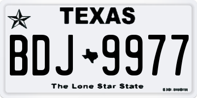 TX license plate BDJ9977