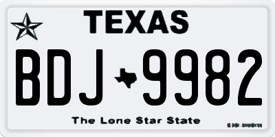 TX license plate BDJ9982