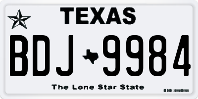 TX license plate BDJ9984