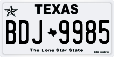 TX license plate BDJ9985