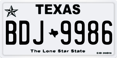 TX license plate BDJ9986