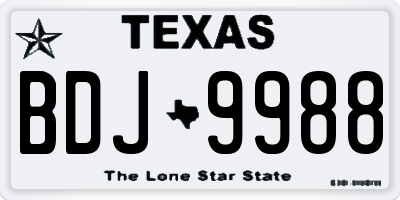 TX license plate BDJ9988