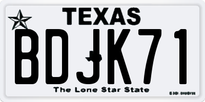 TX license plate BDJK71