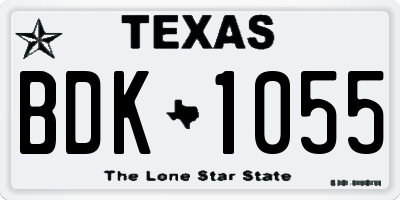 TX license plate BDK1055