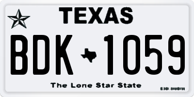 TX license plate BDK1059