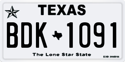 TX license plate BDK1091