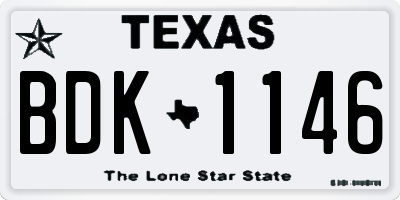 TX license plate BDK1146
