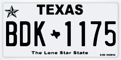 TX license plate BDK1175