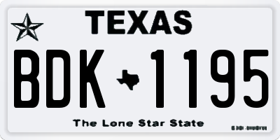 TX license plate BDK1195