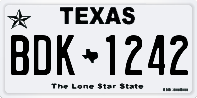 TX license plate BDK1242