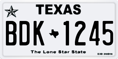 TX license plate BDK1245