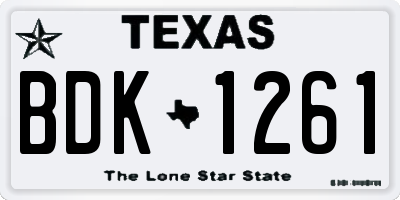 TX license plate BDK1261