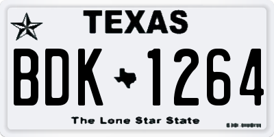 TX license plate BDK1264