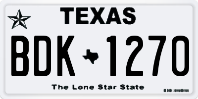 TX license plate BDK1270
