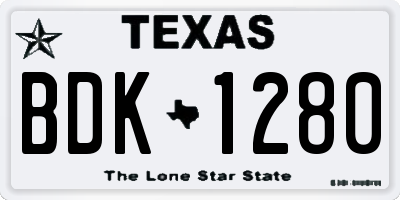 TX license plate BDK1280