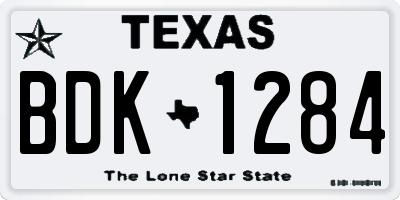 TX license plate BDK1284