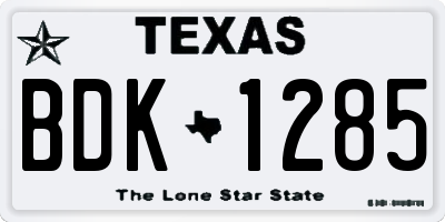TX license plate BDK1285