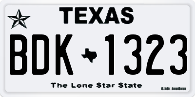 TX license plate BDK1323