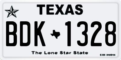 TX license plate BDK1328