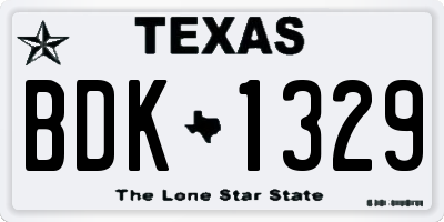TX license plate BDK1329