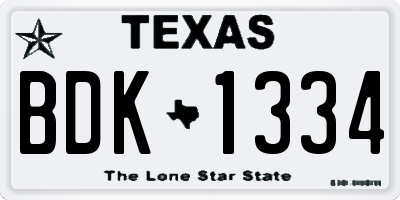 TX license plate BDK1334