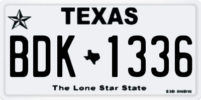 TX license plate BDK1336