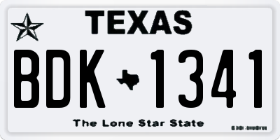 TX license plate BDK1341
