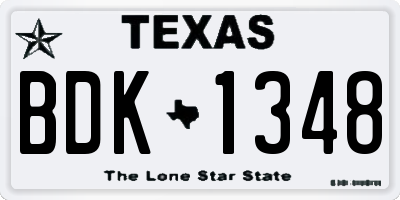 TX license plate BDK1348