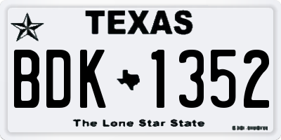 TX license plate BDK1352