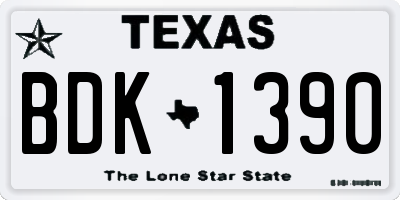 TX license plate BDK1390
