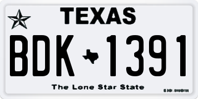 TX license plate BDK1391