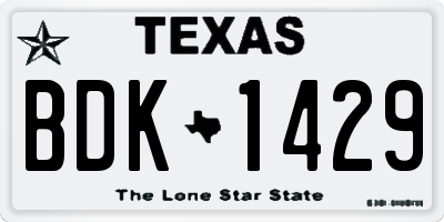 TX license plate BDK1429