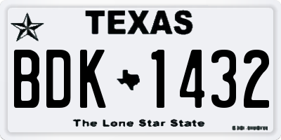 TX license plate BDK1432
