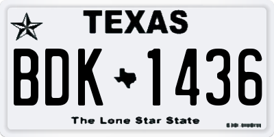 TX license plate BDK1436