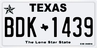 TX license plate BDK1439