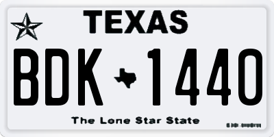 TX license plate BDK1440