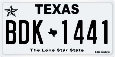 TX license plate BDK1441