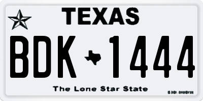 TX license plate BDK1444