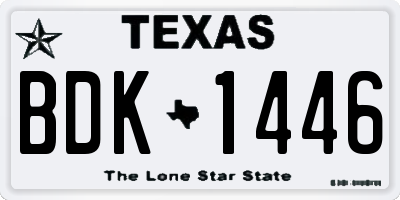 TX license plate BDK1446