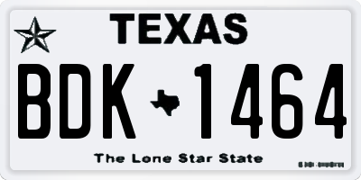 TX license plate BDK1464