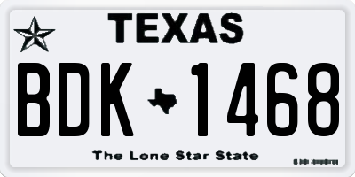 TX license plate BDK1468