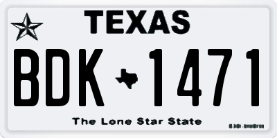 TX license plate BDK1471