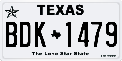 TX license plate BDK1479