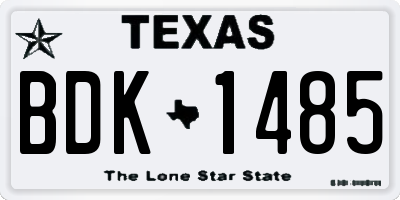 TX license plate BDK1485