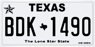 TX license plate BDK1490