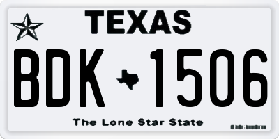 TX license plate BDK1506