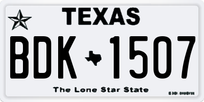 TX license plate BDK1507