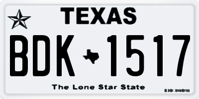 TX license plate BDK1517