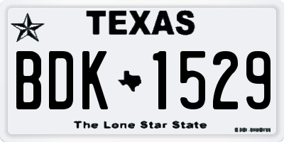 TX license plate BDK1529